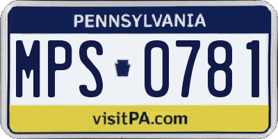 PA license plate MPS0781