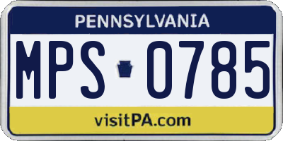 PA license plate MPS0785