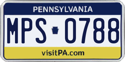 PA license plate MPS0788