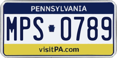PA license plate MPS0789