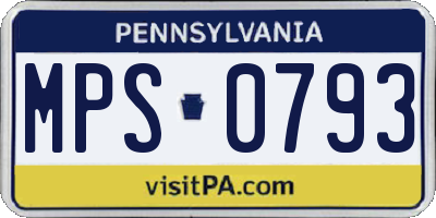 PA license plate MPS0793