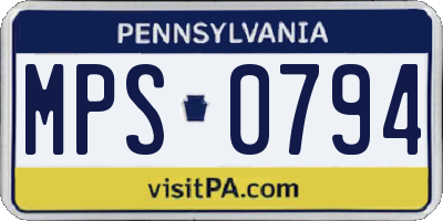 PA license plate MPS0794