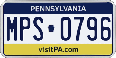 PA license plate MPS0796