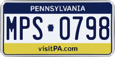 PA license plate MPS0798