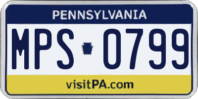 PA license plate MPS0799