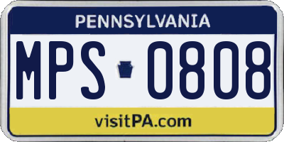 PA license plate MPS0808