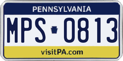 PA license plate MPS0813