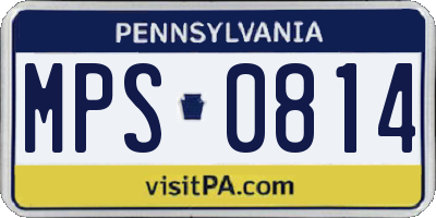 PA license plate MPS0814
