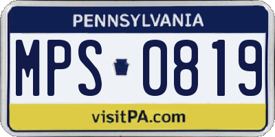 PA license plate MPS0819