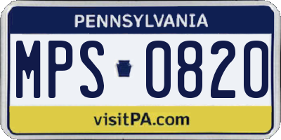 PA license plate MPS0820