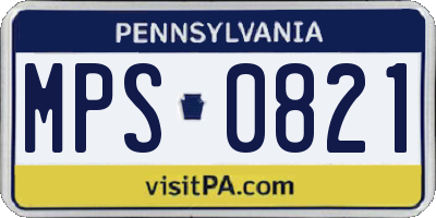 PA license plate MPS0821