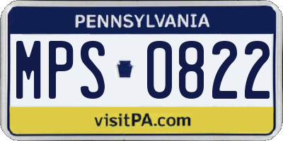 PA license plate MPS0822