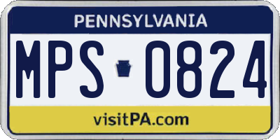 PA license plate MPS0824