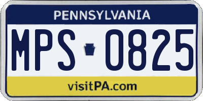 PA license plate MPS0825