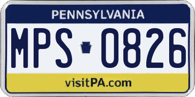 PA license plate MPS0826
