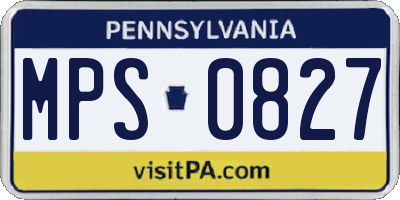 PA license plate MPS0827