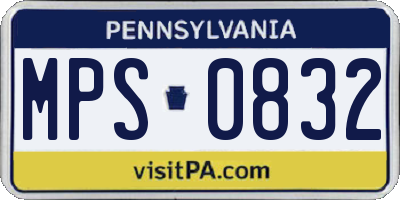 PA license plate MPS0832