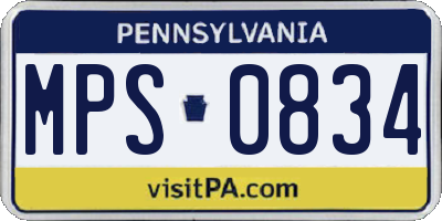 PA license plate MPS0834