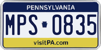 PA license plate MPS0835