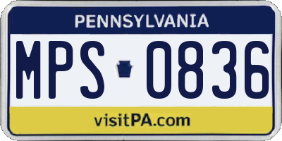 PA license plate MPS0836