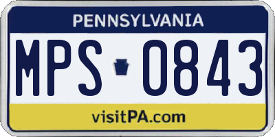 PA license plate MPS0843