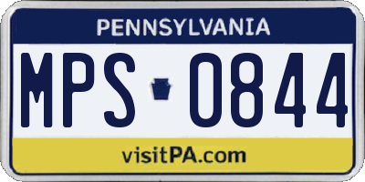 PA license plate MPS0844