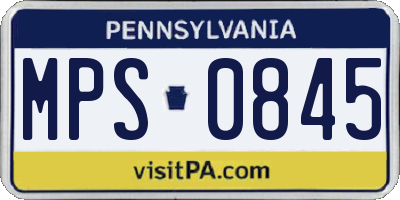 PA license plate MPS0845