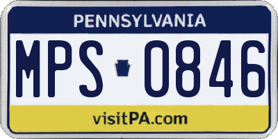 PA license plate MPS0846