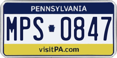 PA license plate MPS0847