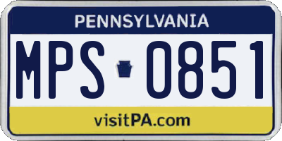 PA license plate MPS0851