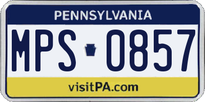 PA license plate MPS0857