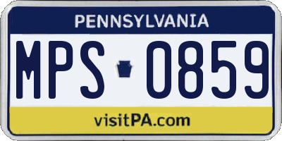 PA license plate MPS0859