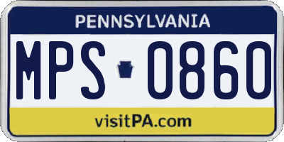 PA license plate MPS0860