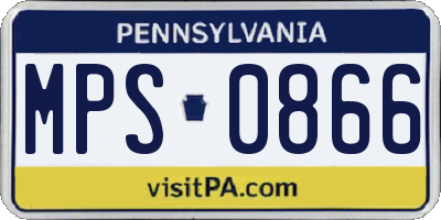 PA license plate MPS0866