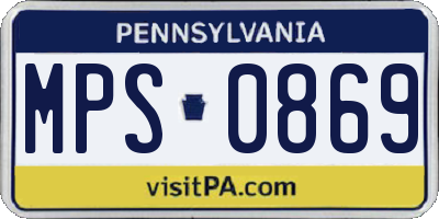 PA license plate MPS0869