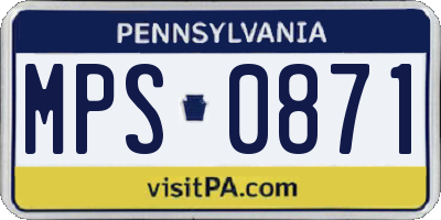 PA license plate MPS0871
