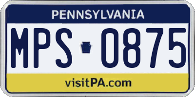 PA license plate MPS0875
