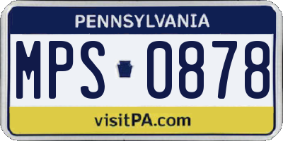 PA license plate MPS0878