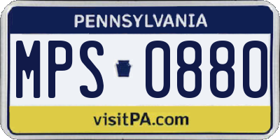 PA license plate MPS0880