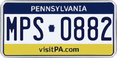 PA license plate MPS0882