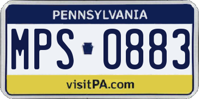PA license plate MPS0883