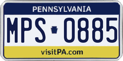 PA license plate MPS0885