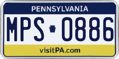 PA license plate MPS0886