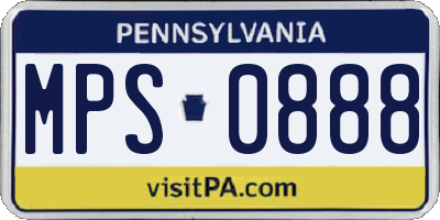 PA license plate MPS0888