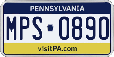 PA license plate MPS0890