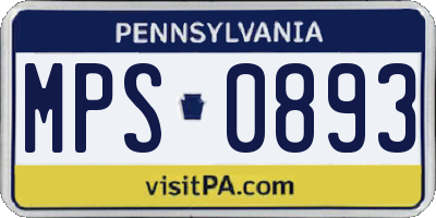 PA license plate MPS0893