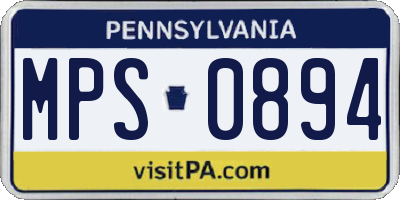 PA license plate MPS0894