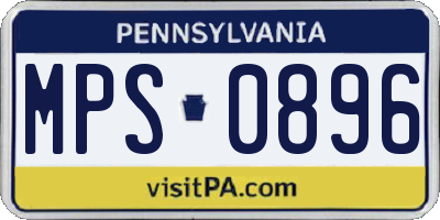 PA license plate MPS0896
