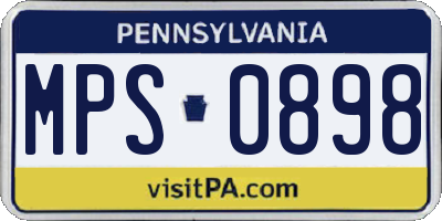 PA license plate MPS0898