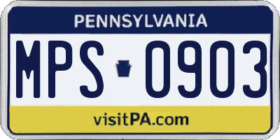 PA license plate MPS0903